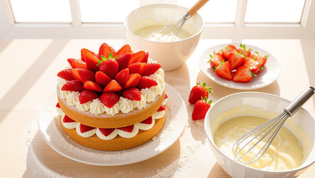 bake and garnish cake