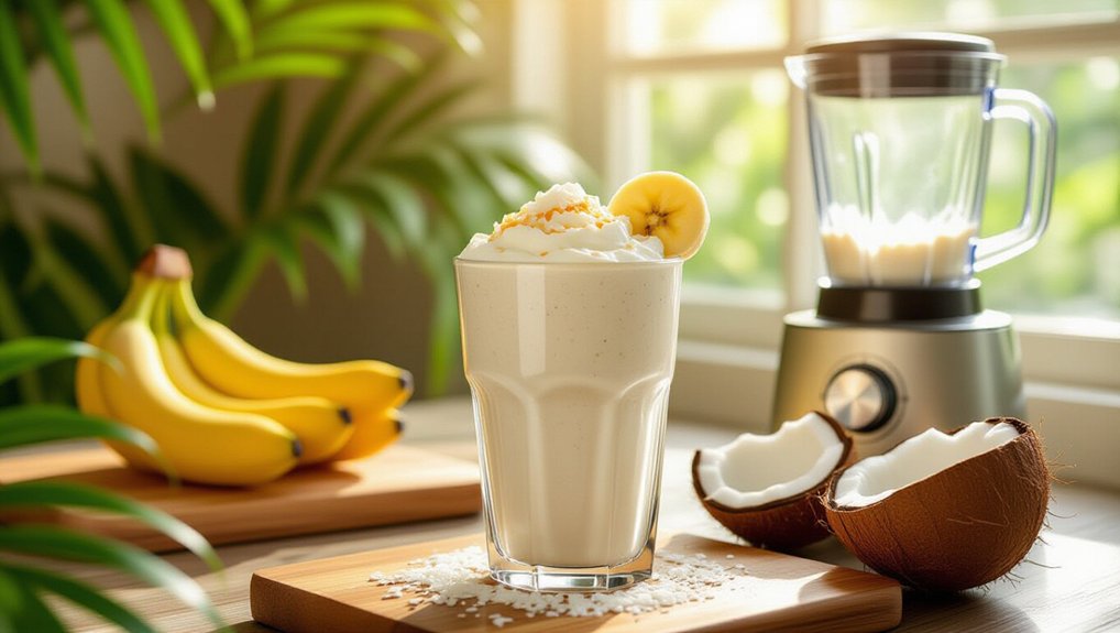 blend ingredients garnish tropical