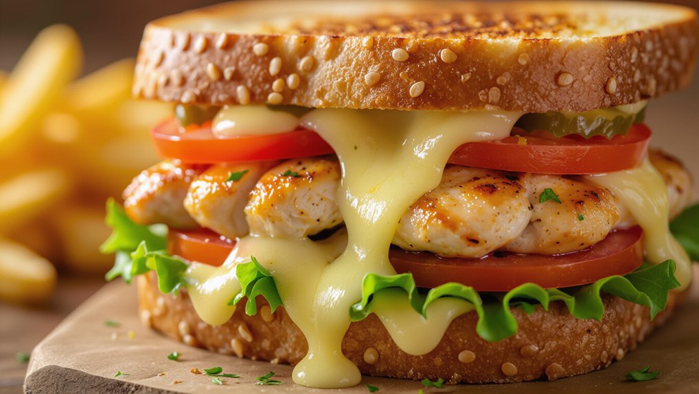 cheesy loaded chicken sandwich