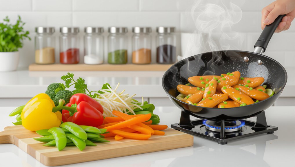 chop marinate stir fry garnish