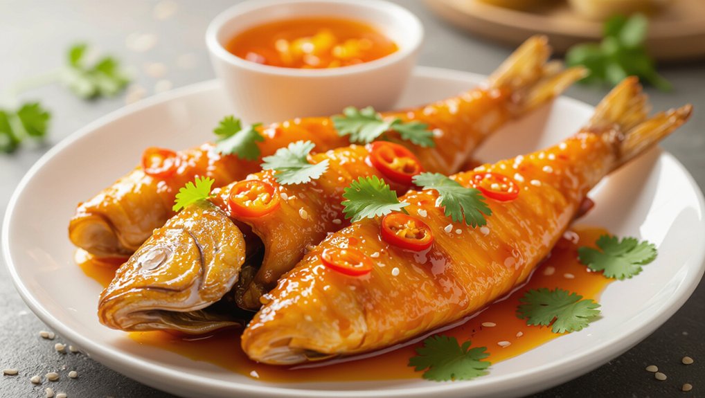 crispy fish in tangy sauce