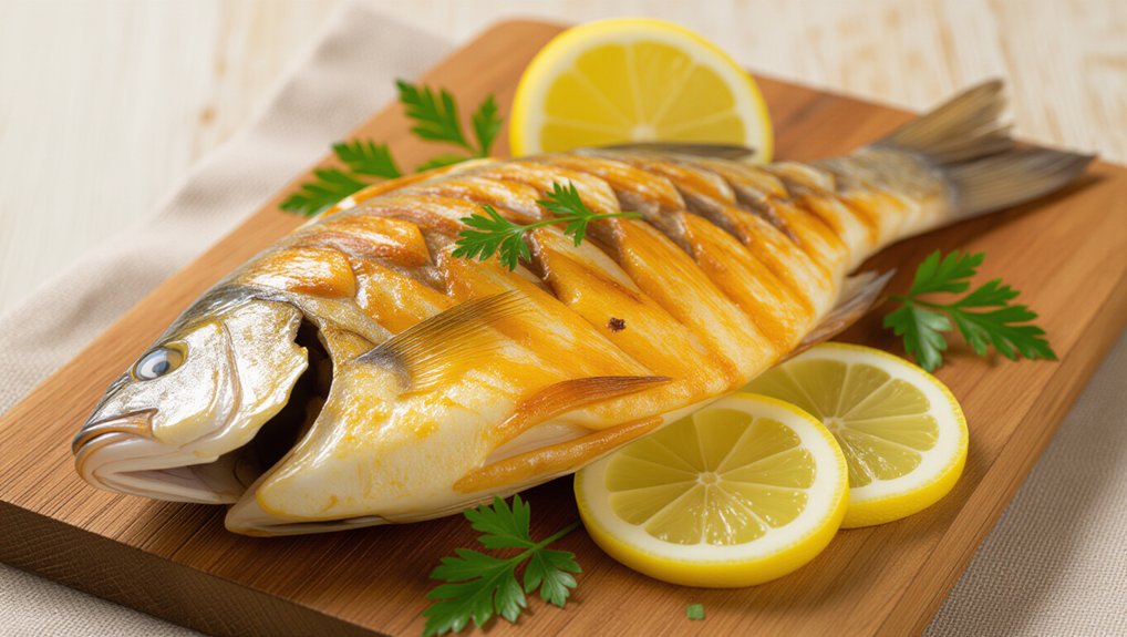 crispy flavorful tilapia garnish