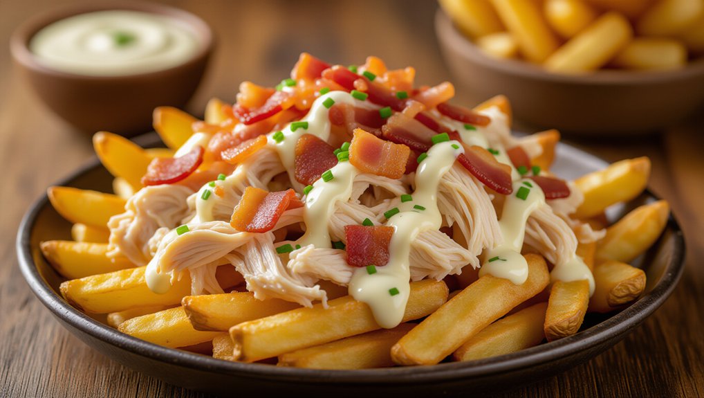 crispy fries with toppings
