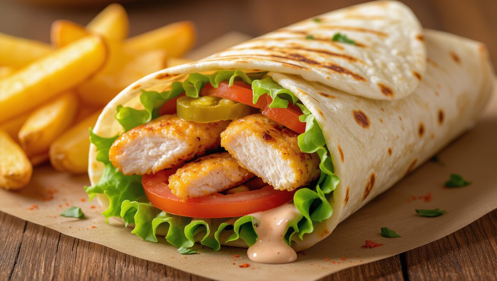 crispy spicy chicken wrap