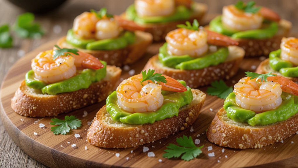 garlic shrimp avocado crostini