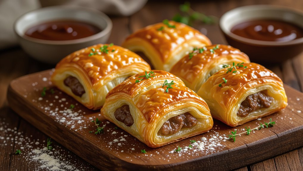 golden beef pastry rolls