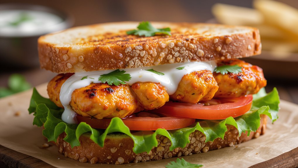 grilled chicken tikka sandwich