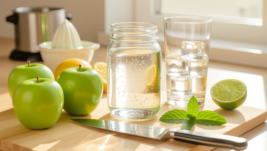 juice apples simmer herbs