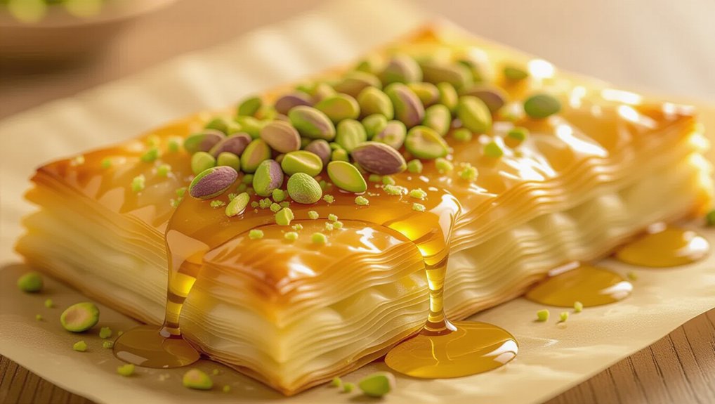 layer phyllo bake garnish