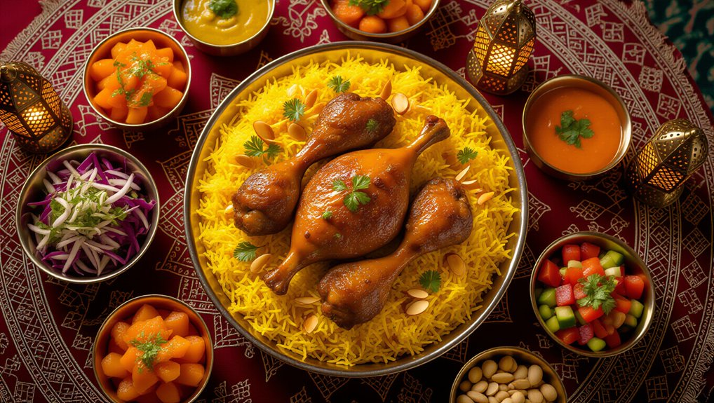 marinate slow cook saffron garnish