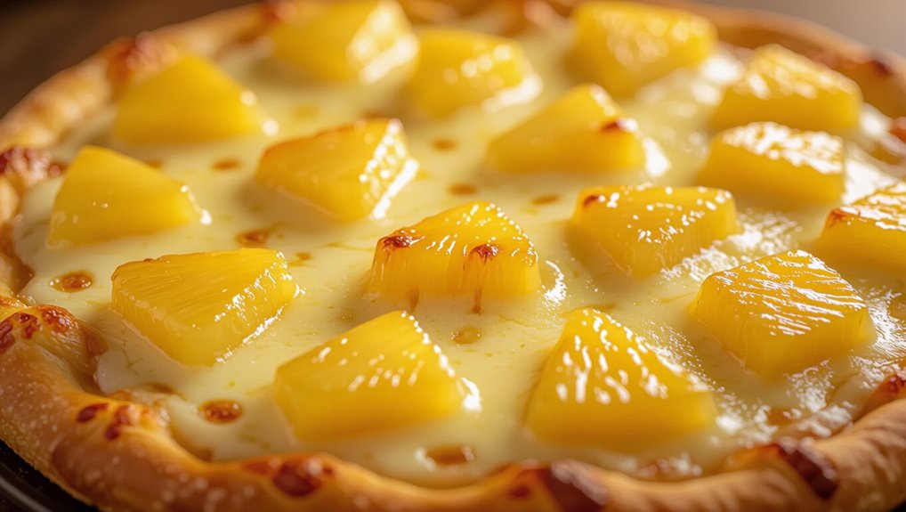 melted mozzarella caramelized pineapple