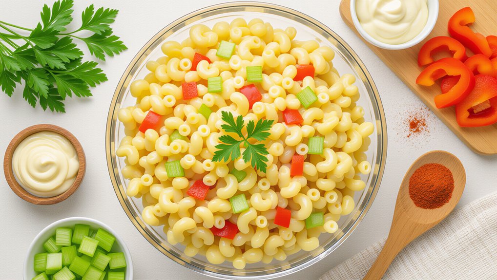 pasta preparation and garnishing