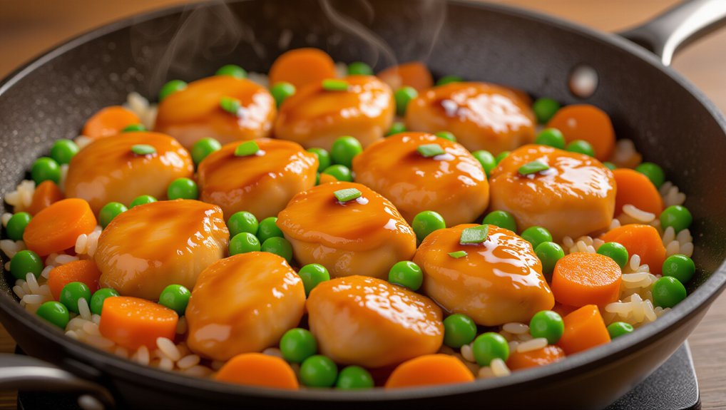 saut seasoned ingredients quickly