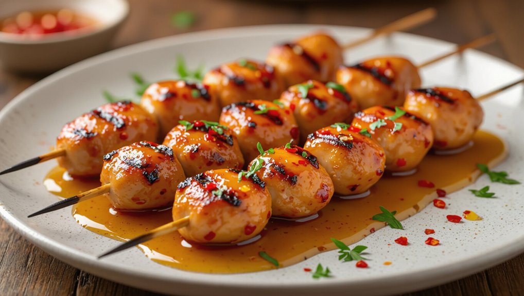 spicy honey grilled skewers